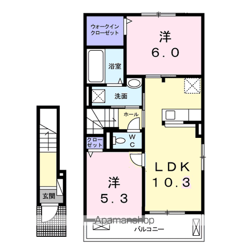 Nレジデンス ネオⅣ(2LDK/2階)の間取り写真