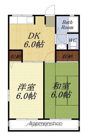 シェモア(2DK/1階)の間取り写真