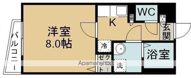ティンガーラ高松(1K/4階)の間取り写真