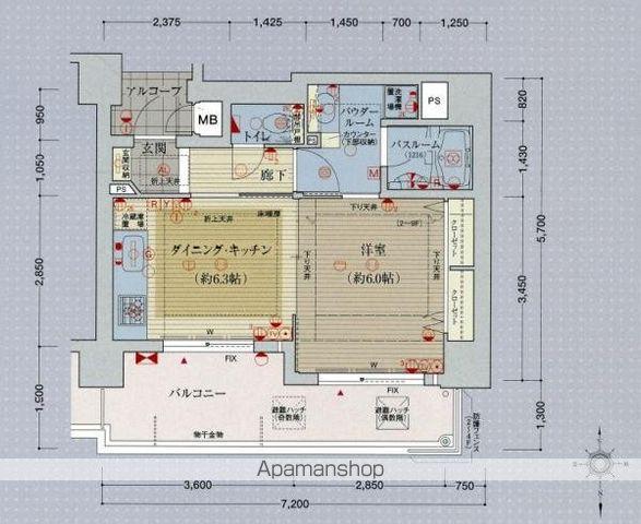 プレサンス南堀江パークサイド(1DK/5階)の間取り写真