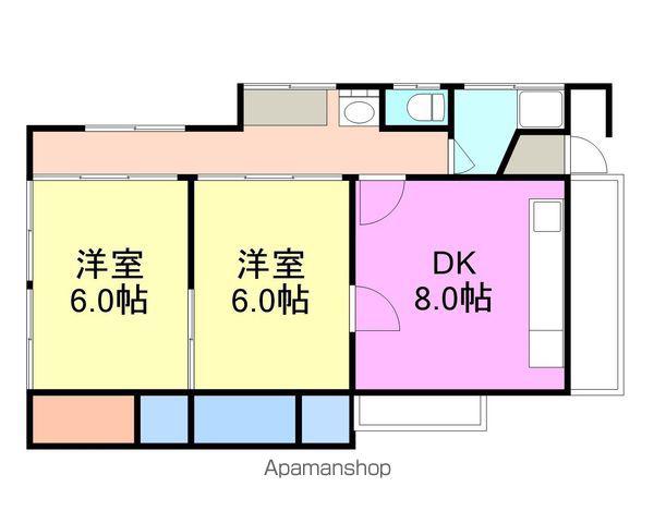 岩徳線 岩国駅 徒歩13分 1階建 築47年(2DK)の間取り写真