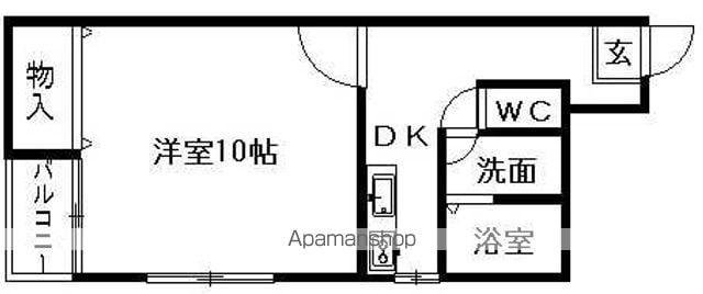 ロイヤル学南(1K/1階)の間取り写真