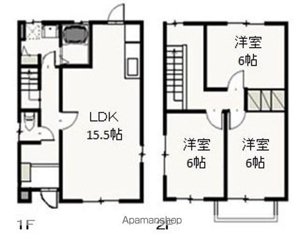 吉備線 備前三門駅 徒歩11分 2階建 築23年(3LDK)の間取り写真