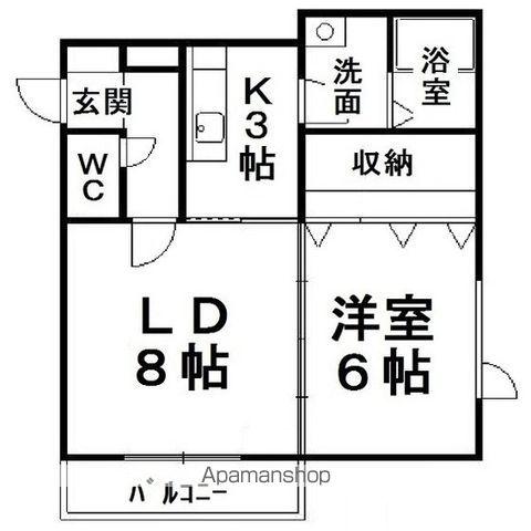 サンセットラピュタ(1LDK/1階)の間取り写真