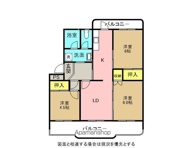 更科団地(3LDK/3階)の間取り写真