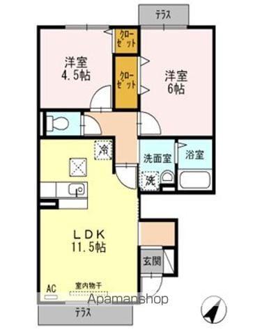 セジュール桜木(2LDK/1階)の間取り写真