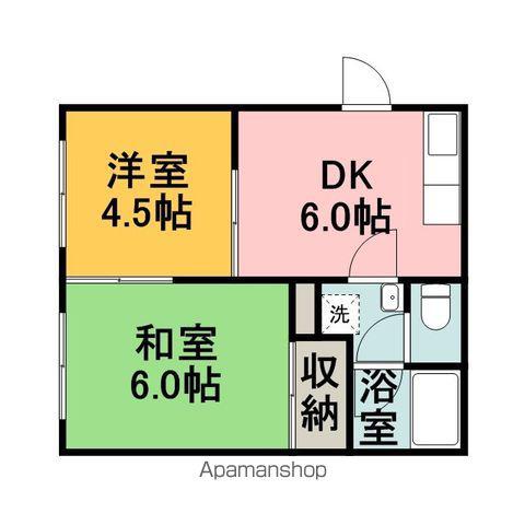 第3ハイネス一藤(2DK/2階)の間取り写真