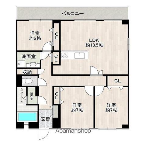 セレイン香椎花園(3LDK/2階)の間取り写真