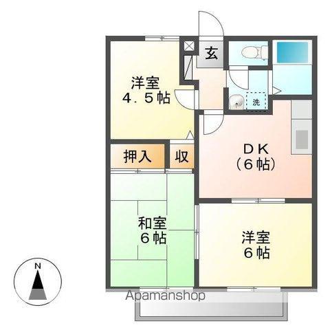 サンライフ野々浜 C棟(3DK/1階)の間取り写真