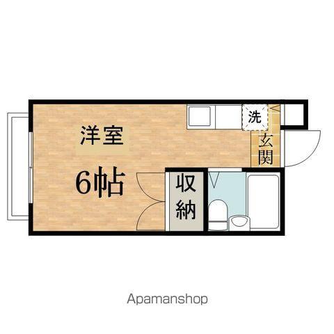 エルム高幡 B棟(ワンルーム/1階)の間取り写真