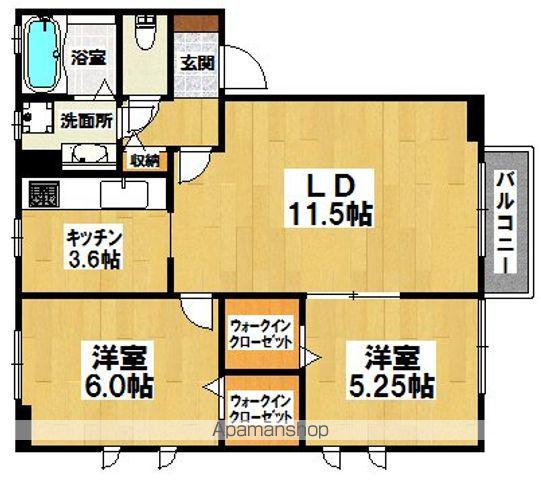 プランドール高師浜(2LDK/2階)の間取り写真