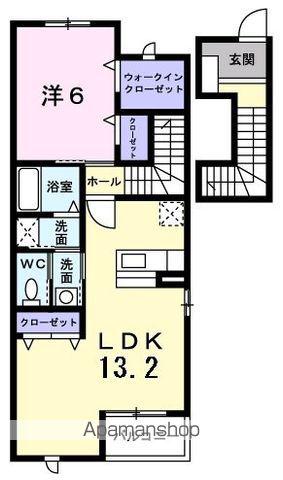 フローラルハイツⅠ(1LDK/2階)の間取り写真