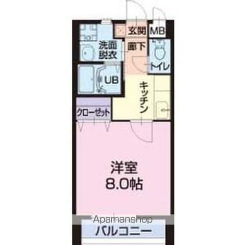 ラフィネN(1K/1階)の間取り写真