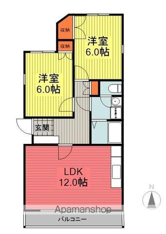 チェリーハウス(2LDK/2階)の間取り写真
