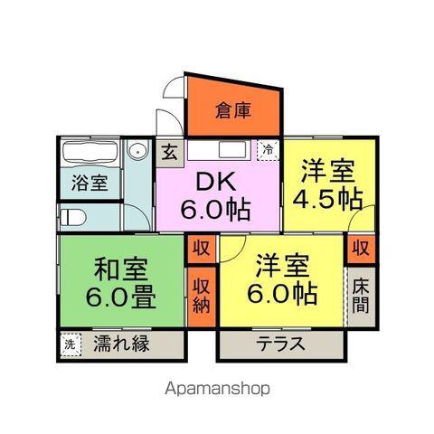 西鉄天神大牟田線 西鉄二日市駅 徒歩7分 1階建 築57年(3K)の間取り写真