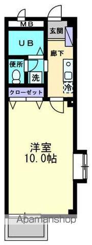 カレッジハイツ山地A・B棟(1K/1階)の間取り写真