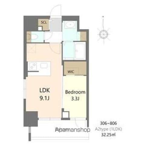 S-RESIDENCE松屋町ASENCE(1LDK/7階)の間取り写真