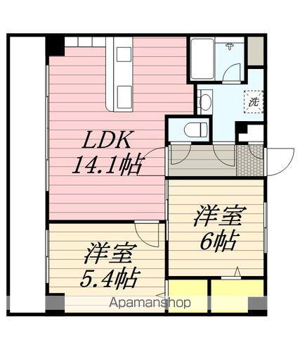 ベルネージュ塩原(2LDK/1階)の間取り写真
