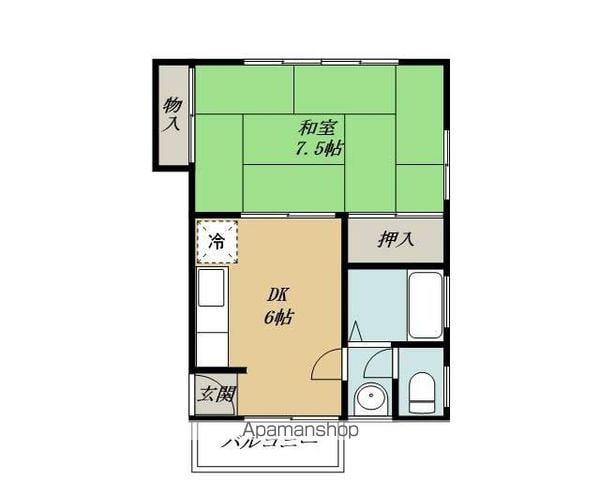 ハイツ・アルファ(1DK/2階)の間取り写真