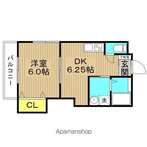 ニューカナリヤ(1DK/1階)の間取り写真