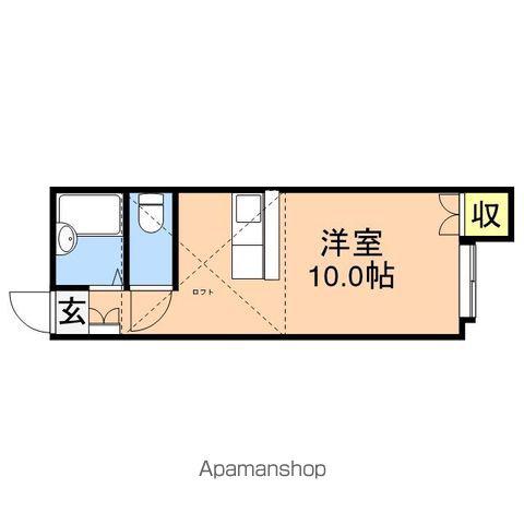 アパートメントエコルセB(ワンルーム/2階)の間取り写真
