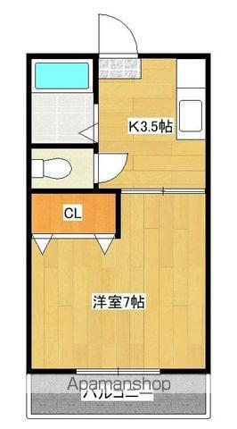 津曲マンション(1K/2階)の間取り写真