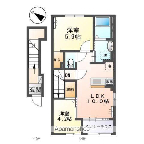 サニーパレスⅡ(2LDK/2階)の間取り写真