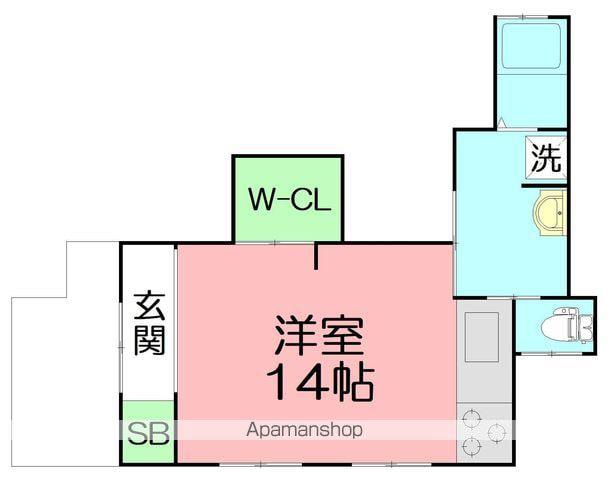 香風荘(ワンルーム/1階)の間取り写真