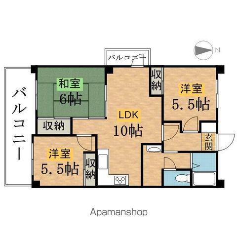 マーベリー石川(3LDK/2階)の間取り写真