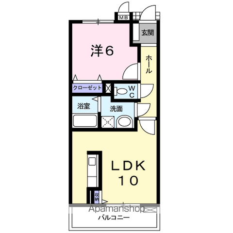 ステイションランドナガタキⅡ(1LDK/2階)の間取り写真