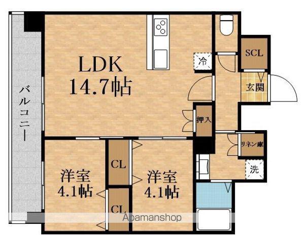 PRELIS鶴見緑地GRAN GARDERIA(2LDK/14階)の間取り写真