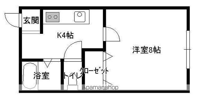 ミシェル在府(1K/1階)の間取り写真