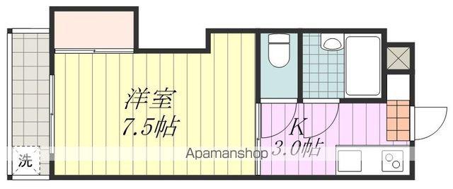仙波ハイツ南棟(1K/4階)の間取り写真
