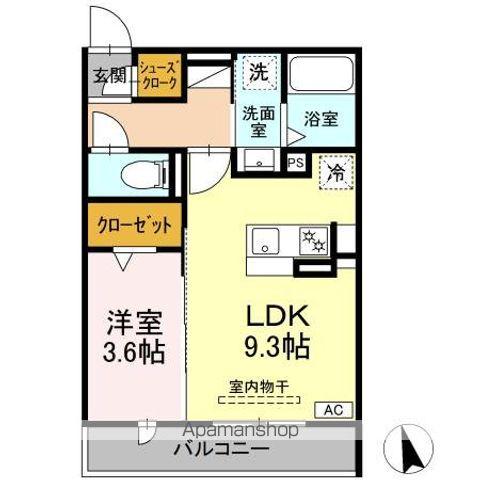 D-HILLS下池川町(1LDK/2階)の間取り写真