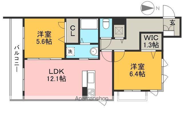 ベレオ一ツ橋(2LDK/3階)の間取り写真