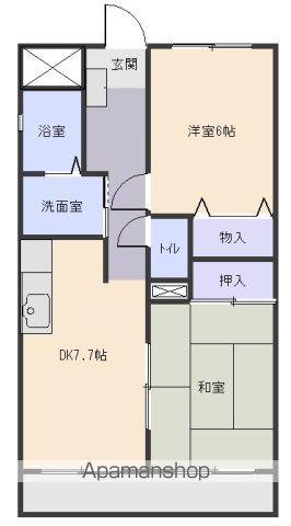 サウスロード草薙(2DK/2階)の間取り写真