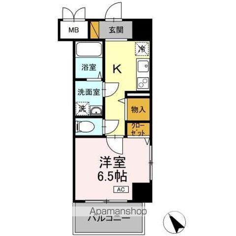 ベルフルール弐番館 住居(1K/3階)の間取り写真