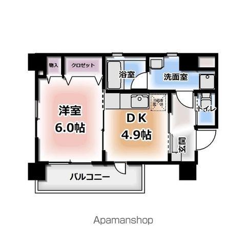 クリア壱番館(1DK/4階)の間取り写真
