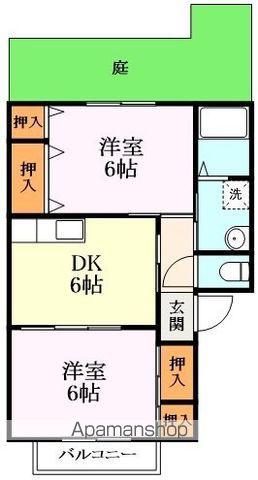 フラッツ北山(2DK/1階)の間取り写真
