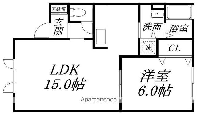 ぴゅあすずかけ(1LDK/1階)の間取り写真