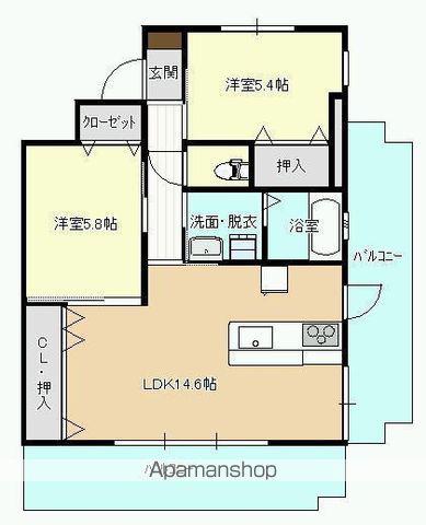J.FEEL高千穂通(2LDK/10階)の間取り写真