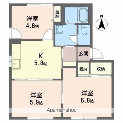 ヴィオラSIN(3K/1階)の間取り写真