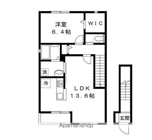 メゾン・ウェルストーンⅠ(1LDK/2階)の間取り写真