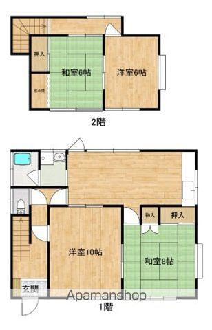 広島電鉄白島線 白島駅(広電) 徒歩17分 2階建 築49年(4LDK)の間取り写真