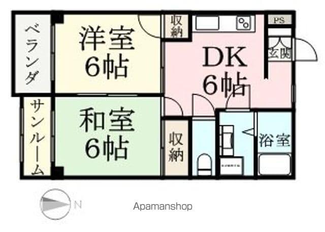 ローズハイツY(2DK/3階)の間取り写真