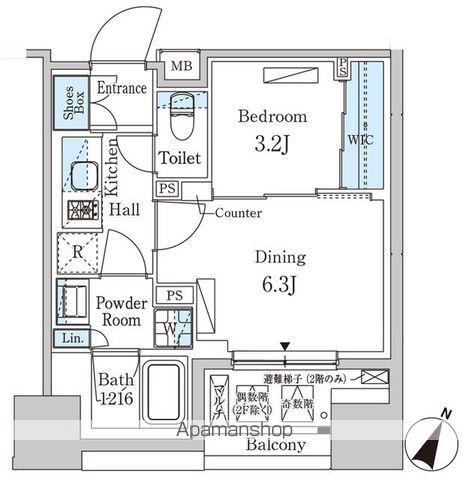 パークアクシス神保町(1DK/8階)の間取り写真