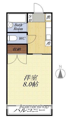 パラシオB(1K/2階)の間取り写真