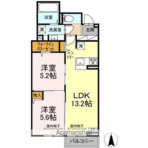 ウィステリア(2LDK/2階)の間取り写真