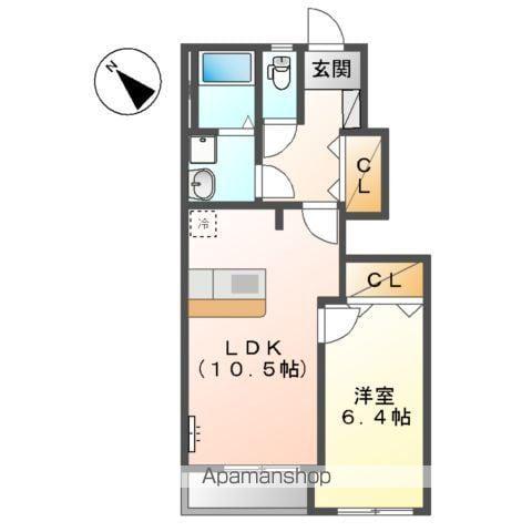 エスポワール1(1LDK/1階)の間取り写真