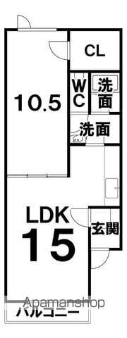 ハイツ パークサイド Ⅰ(1LDK/1階)の間取り写真